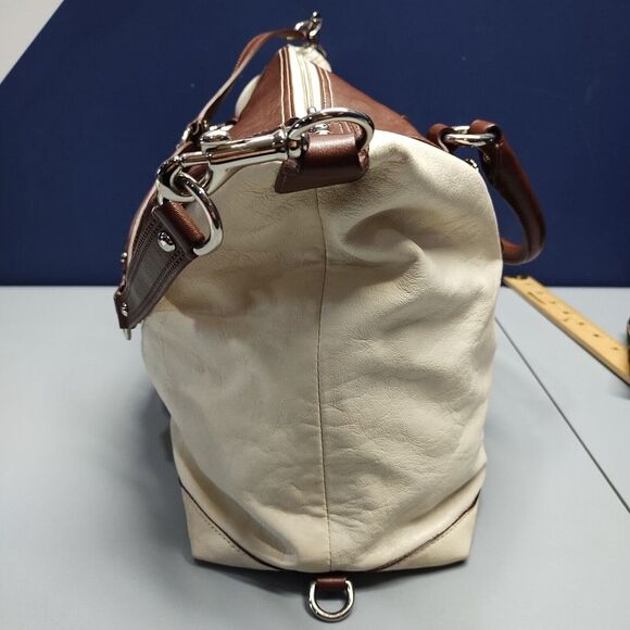 Coach New York Satchel Large Purse Women's Brown‎ Cream Leather D1149-F15447 - Picture 12 of 16